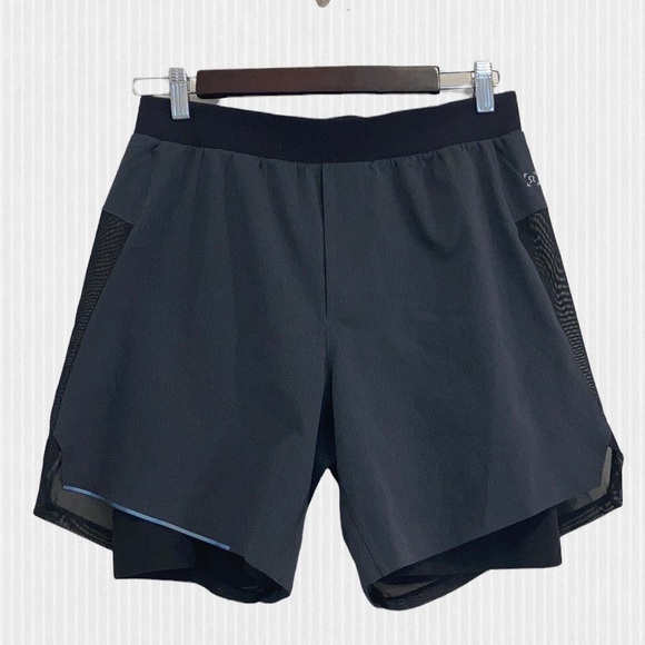 lululemon athletica Other - Lululemon Lined Mesh Black & Grey Workout Shorts Size Medium